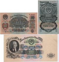 zestaw 5, 10, 100 rubli 1947, 5 - (III) 10-(II/I