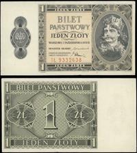 1 złoty 1.10.1938, seria IŁ, piękne, Miłczak 78b