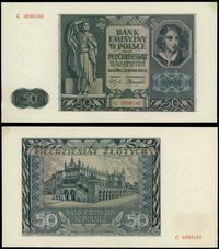 50 złotych 1.08.1941, seria C, prawy górny oraz 