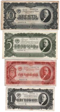 zestaw 1, 3, 5 i 10 czerwońców 1937, 1 czerwonie