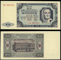 20 złotych 1.07.1948, seria FR, prawy dolny róg 