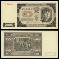 500 złotych 1.07.1948, seria CC, piękne, Miłczak