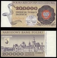 200.000 złotych 1.12.1989, seria D, piękne, Miłc