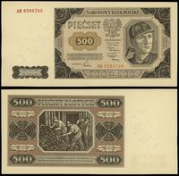 500 złotych 1.07.1948, seria AD, piękne, Miłczak