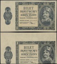 1 złoty 1.10.1938, na stronie odwrotnej przesuni
