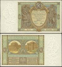 50 złotych 1.09.1929, seria CZ., połamany górny 