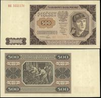 500 złotych 1.07.1948, seria BE, dość ładne, Mił