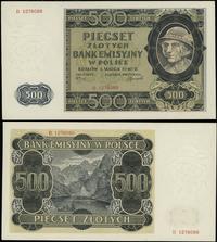 500 złotych 1.03.1940, seria B, piękny egzemplar