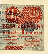 1 grosz 28.04.1924, seria AO, Miłczak 42eP