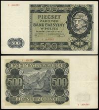 500 złotych 01.03.1940, seria B, przełamany na c