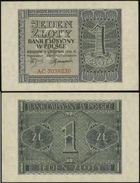 1 złoty 1.08.1941, seria AC, piękne, Miłczak 99a
