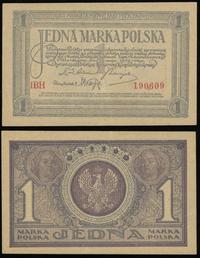 1 marka polska 17.05.1919, seria I BH, ślad po p