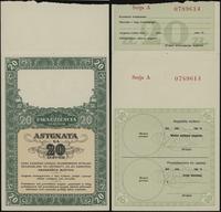 asygnata na 20 złotych 1939, Serja A 0789614, z 