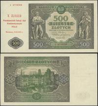 500 złotych 15.01.1946, seria I, nadruk na stron