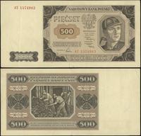500 złotych 1.07.1948, seria AT, na dolnym margi