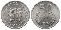 50 groszy 1949, Warszawa, bardzo ładne, aluminiu