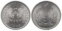 1 złoty 1949, Warszawa, piękne, aluminium, Parch