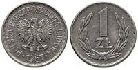 1 złoty 1967, Warszawa, bardzo rzadkie, aluminiu