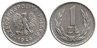 1 złoty 1949, Warszawa, aluminium, ładne, Parchi