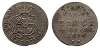 2 grosze srebrne 1774/A.P., Warszawa, widoczne r
