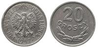 20 groszy 1957, Warszawa, aluminium, piękne, naj