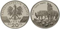 20 złotych 1999, Warszawa, Wilk, srebro, moneta 