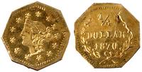 1/4 dolara 1870, złoto 0.18 g