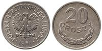 20 groszy 1961, Warszawa, aluminium, na rewersie