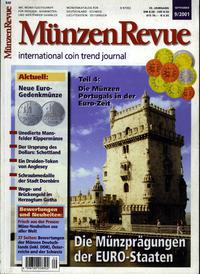 MÜNZEN REVUE 9/2001, 166 str. cennik monet niemi