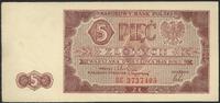 5 złotych 1.07.1948, seria BE, na górnym margine
