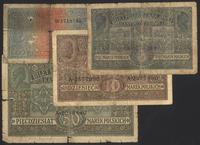 lot 1, 5, 10, 50 marek polskich 9.12.1916, 1 mkp