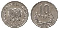 10 groszy 1949, Warszawa, aluminium, wyśmienite,