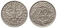 20 groszy 1923, Warszawa, nikiel, piękne, Parchi