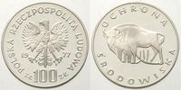 100 złotych 1977, Ochrona środowiska - żubr, ory