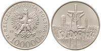 100.000 złotych 1990, Solidarność, srebro 39 mm,