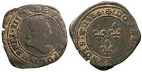 denar podwójny (double tournois) 1586, ciemna pa