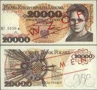 20.000 złotych 1.02.1989, seria A 0000000, WZÓR 