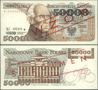 50.000 złotych 1.12.1989, seria A 0000000, WZÓR 