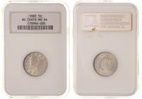 5 centów 1883, Filadelfia, w opakowaniu NGC z ce