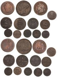 zestaw europejskich monet miedzianych XIX wieku,