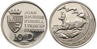 10 dinarów 1992, Kozica, srebro "925" 31 g, stem