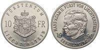 10 franków 1990, Hans-Adam II, srebro "900" 30 g