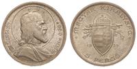 5 pengö 1938, św. Stefan, srebro '640', 25.04 g,