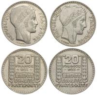 2 x 20 franków 1933, Paryż, srebro '680', łączni