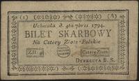4 złote polskie 4.09.1794, seria 1-A, Miłczak A1