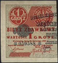 1 grosz 28.04.1924, lewa połówka, seria CG z gwi