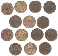 lot: 7x 2 grosze 1927-39, 1927 (III), 1938 (III)