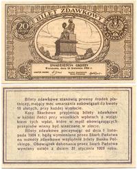 20 groszy 28.04.1924, ślad po kleju, Miłczak 45