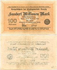 100.000.000 marek 22.09.1923, znak wodny - trójk