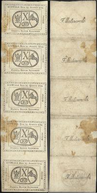 5 x 10 groszy miedziane 13.08.1794, pięć banknot